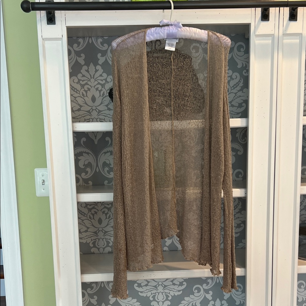 Soft Surroundings Sheer taupe Cardigan Wrap